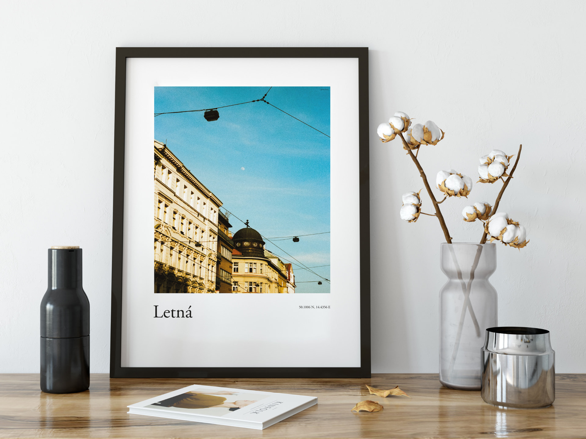 Letná photographic print displayed on a table